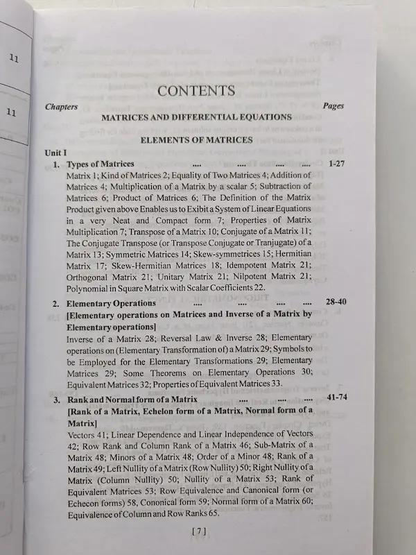 Matrices and Differential Equations BSc Semester 2...