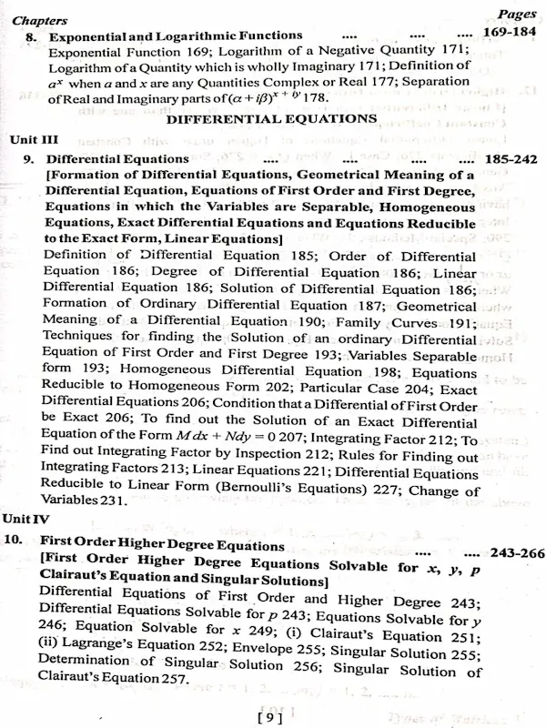 Matrices and Differential Equations BSc Semester 2...