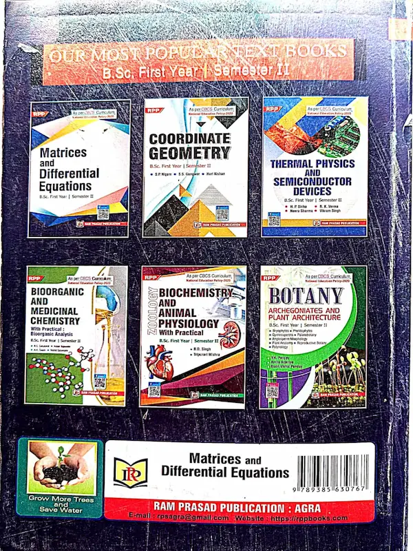 Matrices and Differential Equations BSc Semester 2...