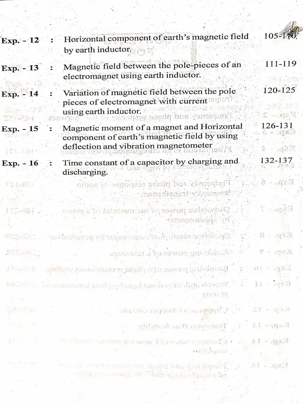 Practical Physics II BSc Second Year Semester 3 and 4.