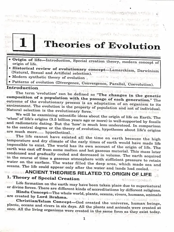 Zoology, Evolutionary Biology