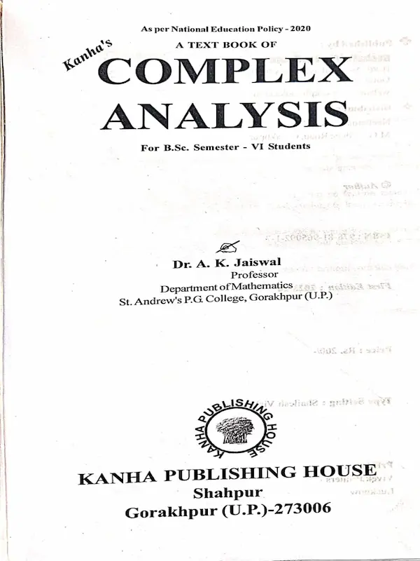 complex analysis bsc 3rd year