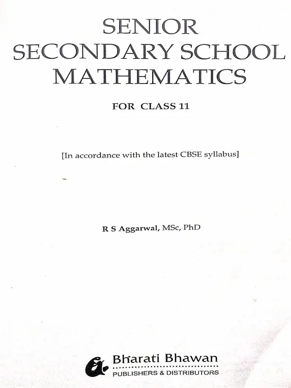 m11w2 Class 11 Maths RS Aggarwal Book CBSE Guide
