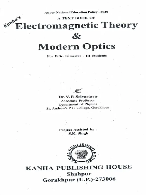 mw2 Electromagnetic Theory & Modern Optics B.Sc. Semester-III